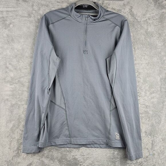 Nike Pro Combat Hyperwarm Lite Womans Medium Gray Fitted‎ 1/4 Zip Performance - Picture 1 of 10